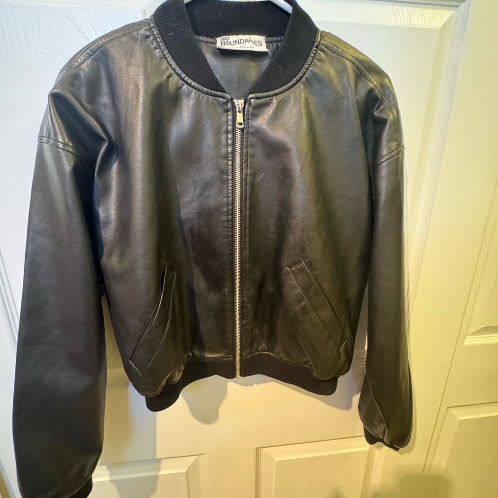 No Boundaries Black Bomber Jacket